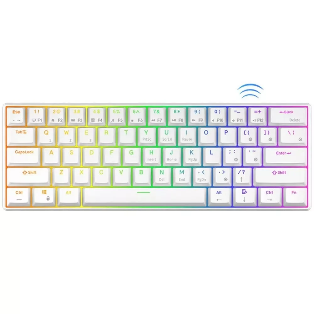 New RK61 Royal Kludge Dual Mode Bluetooth 3.0&USB RGB Backlit Mechanical Keyboard Ultra-Compact 61 Key
New RK61 Royal Kludge Dual Mode Bluetooth 3.0&USB RGB Backlit Mechanical Keyboard Ultra-Compact 61 Key