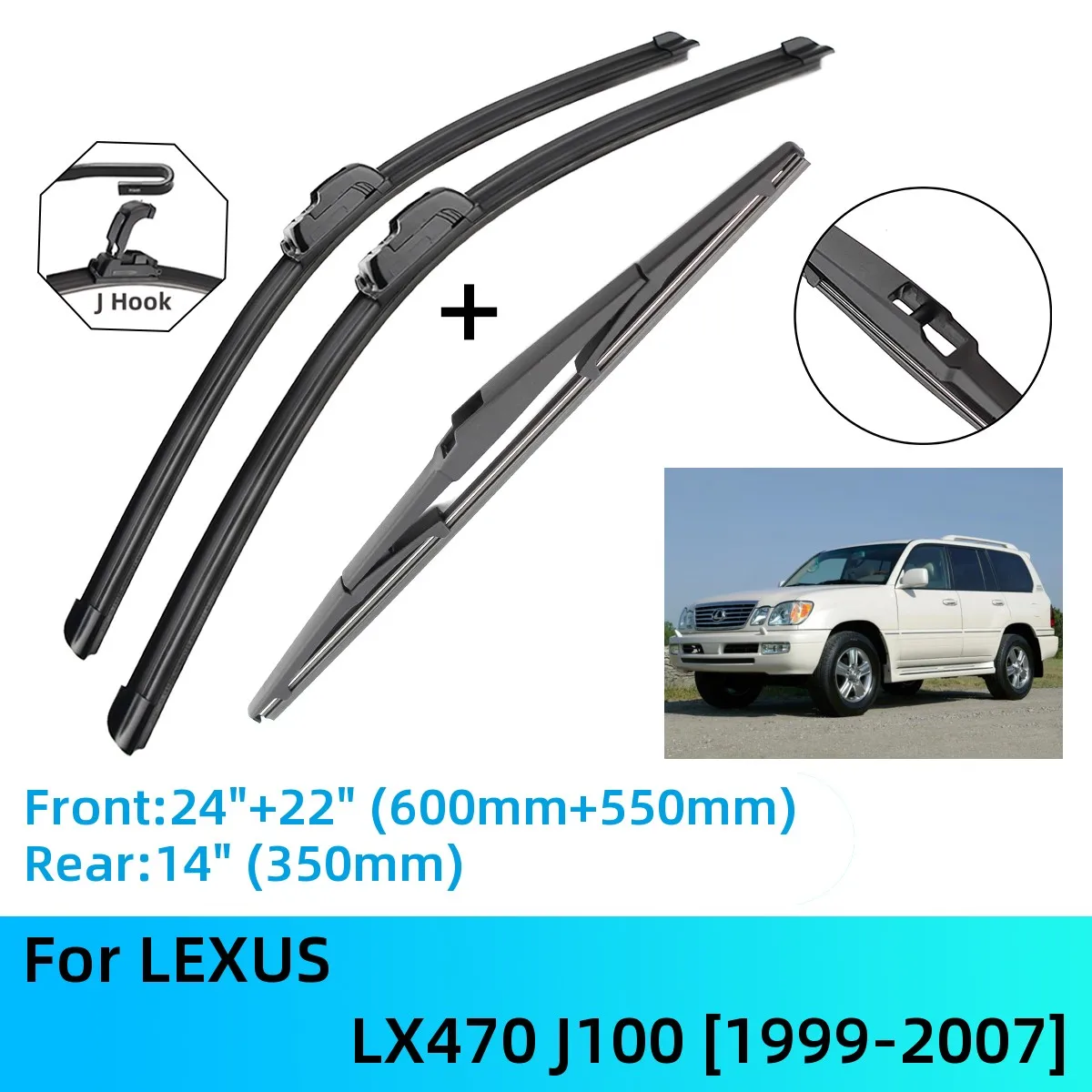 For LEXUS LX470 J100 Front Rear Wiper Blades Brushes Cutter Accessories J U Hook 1999-2007 2001 2002 2003 2004 2005 2006 2007
For LEXUS LX470 J100 Front Rear Wiper Blades Brushes Cutter Accessories J U Hook 1999-2007 2001 2002 2003 2004 2005 2006 2007