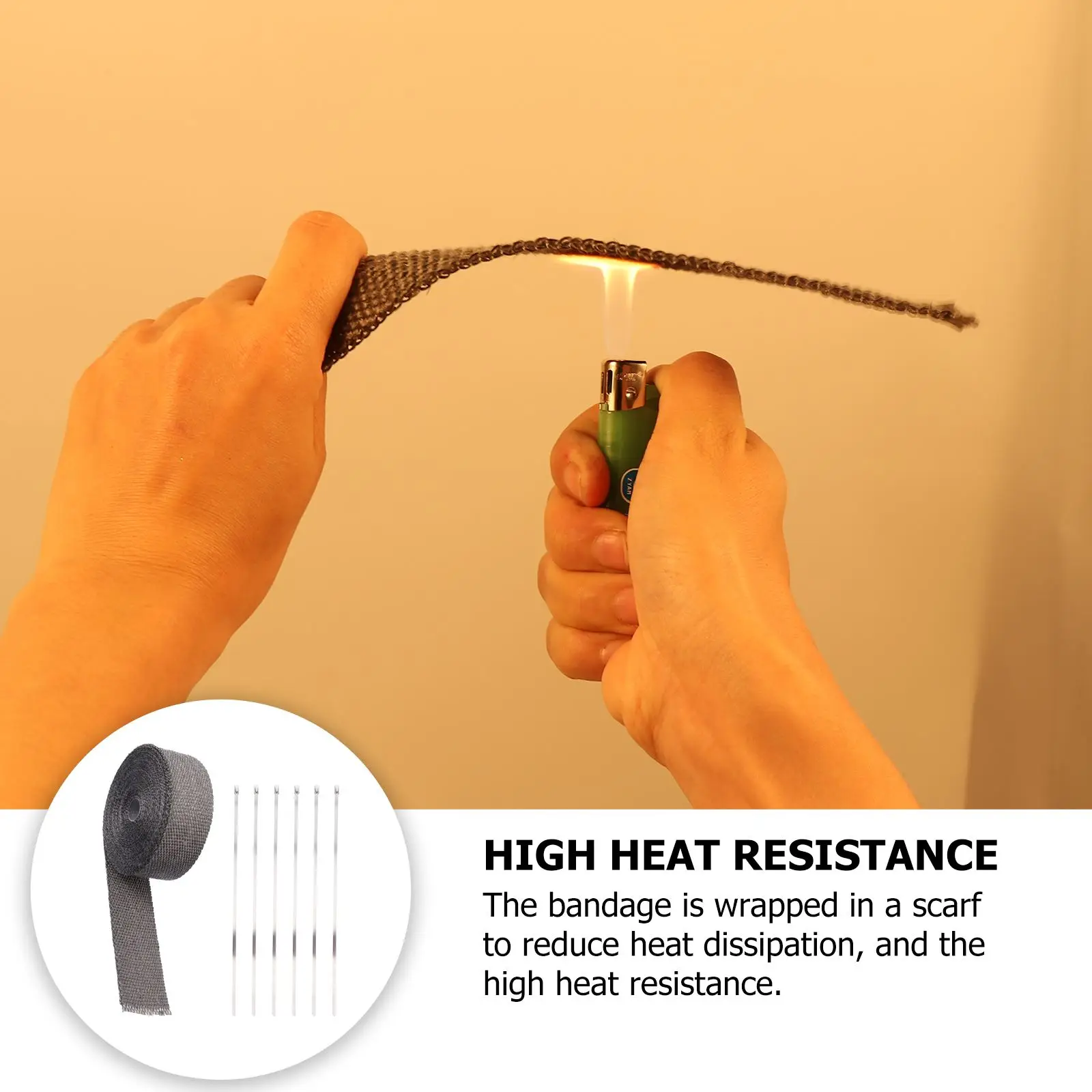 Fiberglass Heat Resistant Cloth Thermo Includes Cable Ties High temperature exhaust pipe winding insulation accessories 
Fiberglass Heat Resistant Cloth Thermo Includes Cable Ties High temperature exhaust pipe winding insulation accessories