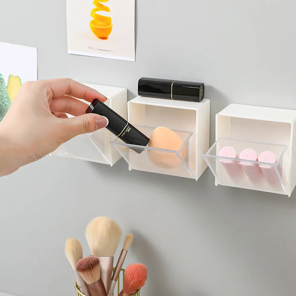 Wall-mounted Storage Box Household Punch-free Flip-top Commodity Shelf Cotton Pad Swab Lipstick Rack
Wall-mounted Storage Box Household Punch-free Flip-top Commodity Shelf Cotton Pad Swab Lipstick Rack