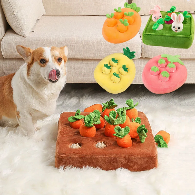 Pet Dog Funny Strawberry Carrot Pineapple Plush Pet Vegetable Chewing Toys Sniffer Hidden Food Toys Durable Chewing Dog Supplies 
Pet Dog Funny Strawberry Carrot Pineapple Plush Pet Vegetable Chewing Toys Sniffer Hidden Food Toys Durable Chewing Dog Supplies