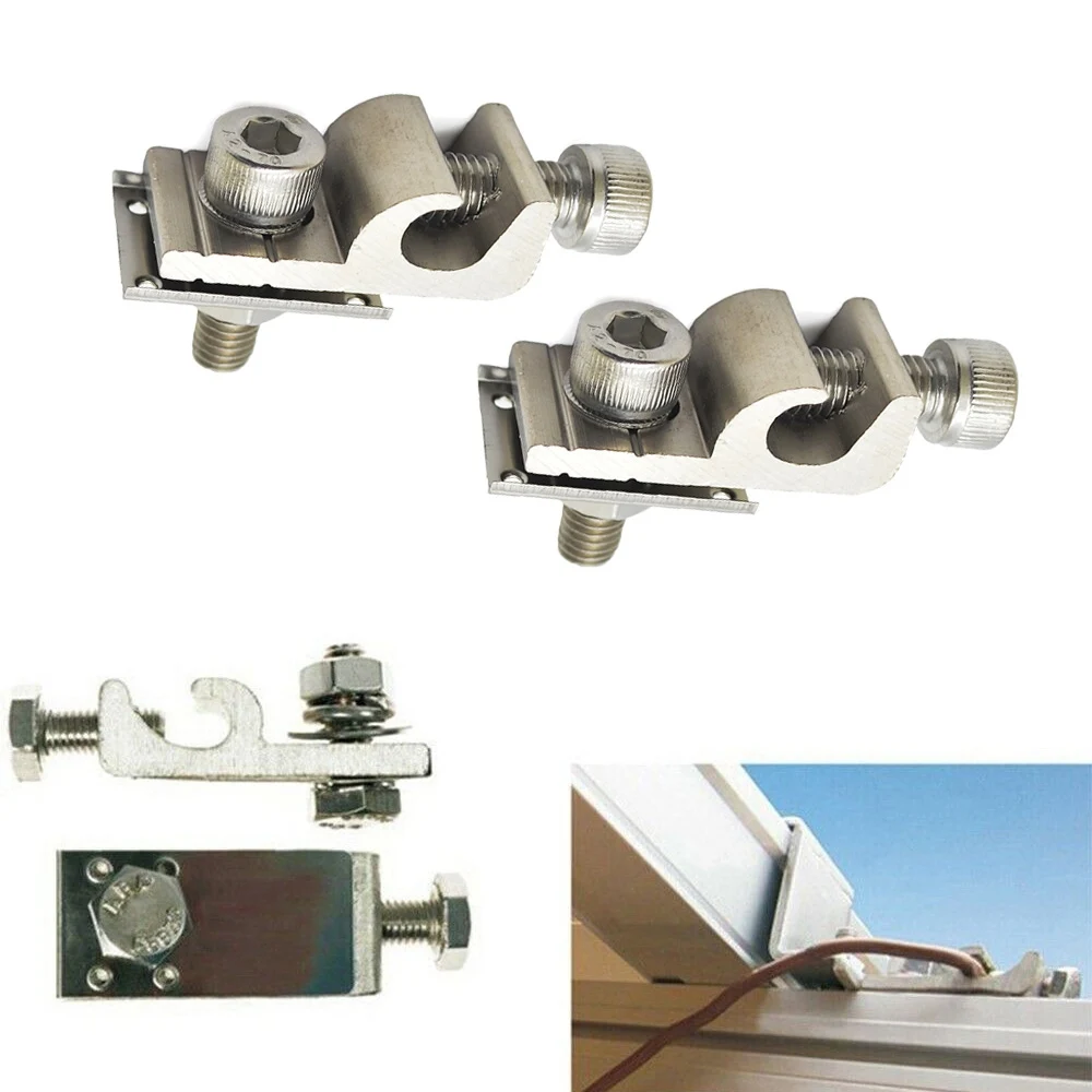 1pc Solar Grounding Lug Solar Panel Fasteners Clip For Solar Mounting System For Protection Grounding Parts
1pc Solar Grounding Lug Solar Panel Fasteners Clip For Solar Mounting System For Protection Grounding Parts