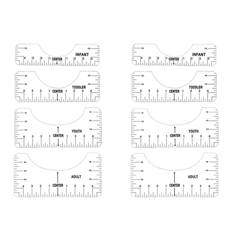 8X T-Shirt Ruler Guide Alignment Tool For Vinyl, Alignment Tool For Graphics T Shirt Centering Tool (Transparent)
8X T-Shirt Ruler Guide Alignment Tool For Vinyl, Alignment Tool For Graphics T Shirt Centering Tool (Transparent)