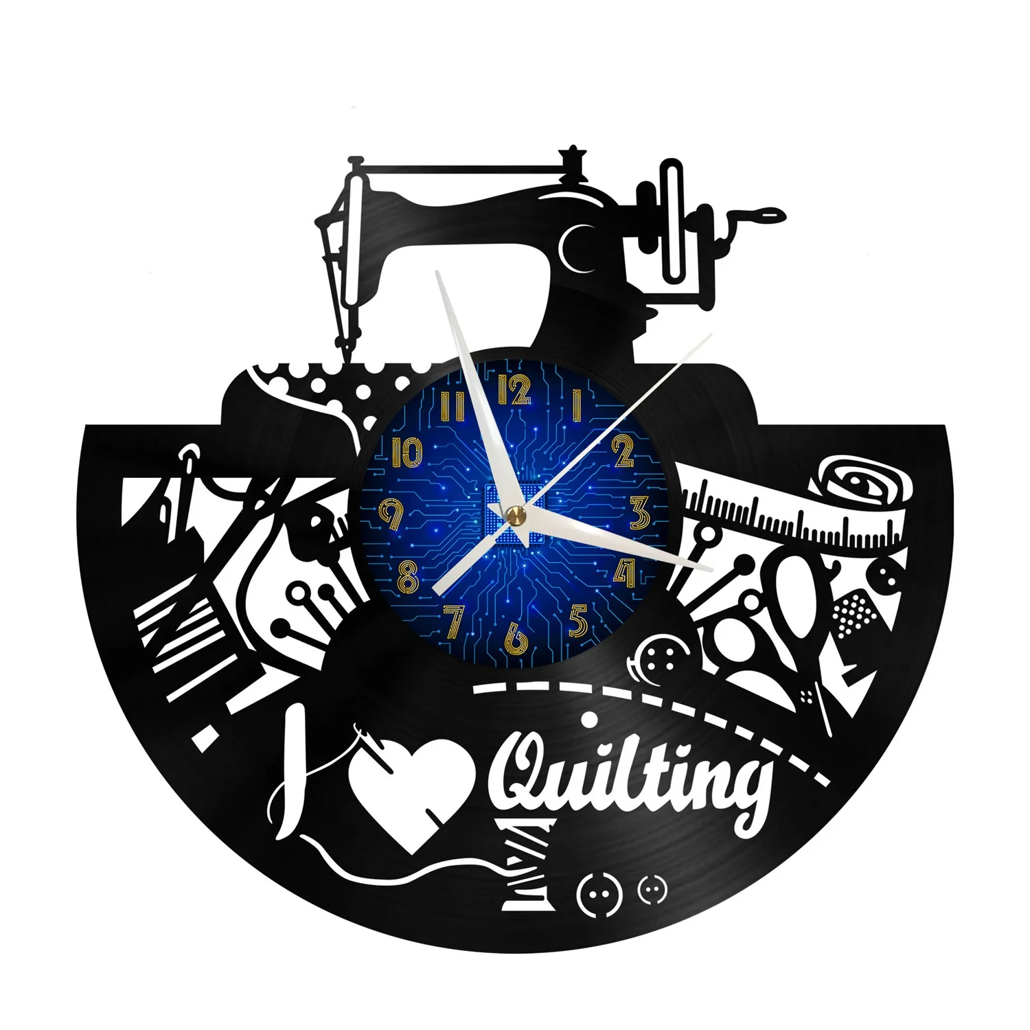 I love quilting DIY theme 12 Inch Vinyl Record Wall Clock, Battery Operated Silent & Non-ticking
I love quilting DIY theme 12 Inch Vinyl Record Wall Clock, Battery Operated Silent & Non-ticking