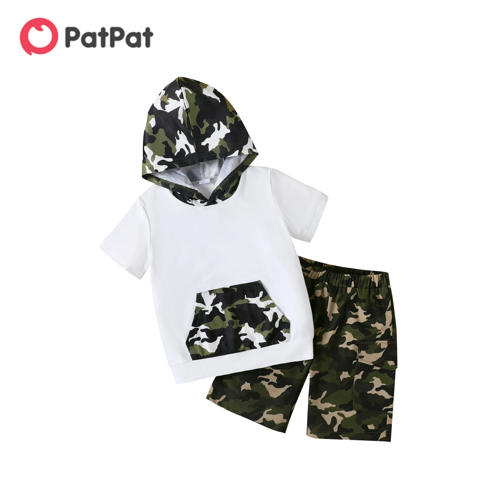 PatPat 2pcs Kid Boy Camouflage Print Pocket Design Hooded Short-sleeve Tee and Shorts Set
PatPat 2pcs Kid Boy Camouflage Print Pocket Design Hooded Short-sleeve Tee and Shorts Set