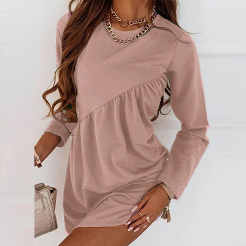 Autumn Casual O Neck A-Line Draped Dresses Spring Women Solid Long Sleeve Mini Dress Fashion Office Straight Loose Dress Vestido
Autumn Casual O Neck A-Line Draped Dresses Spring Women Solid Long Sleeve Mini Dress Fashion Office Straight Loose Dress Vestido