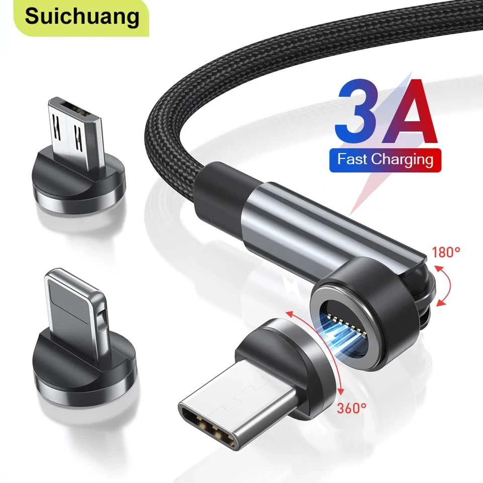 540 Data Cable Rotate Magnetic Cable Fast Charging Magnet Charger Micro USB Type-C Cable Mobile Phone cable For iPhone xiaomi
540 Data Cable Rotate Magnetic Cable Fast Charging Magnet Charger Micro USB Type-C Cable Mobile Phone cable For iPhone xiaomi