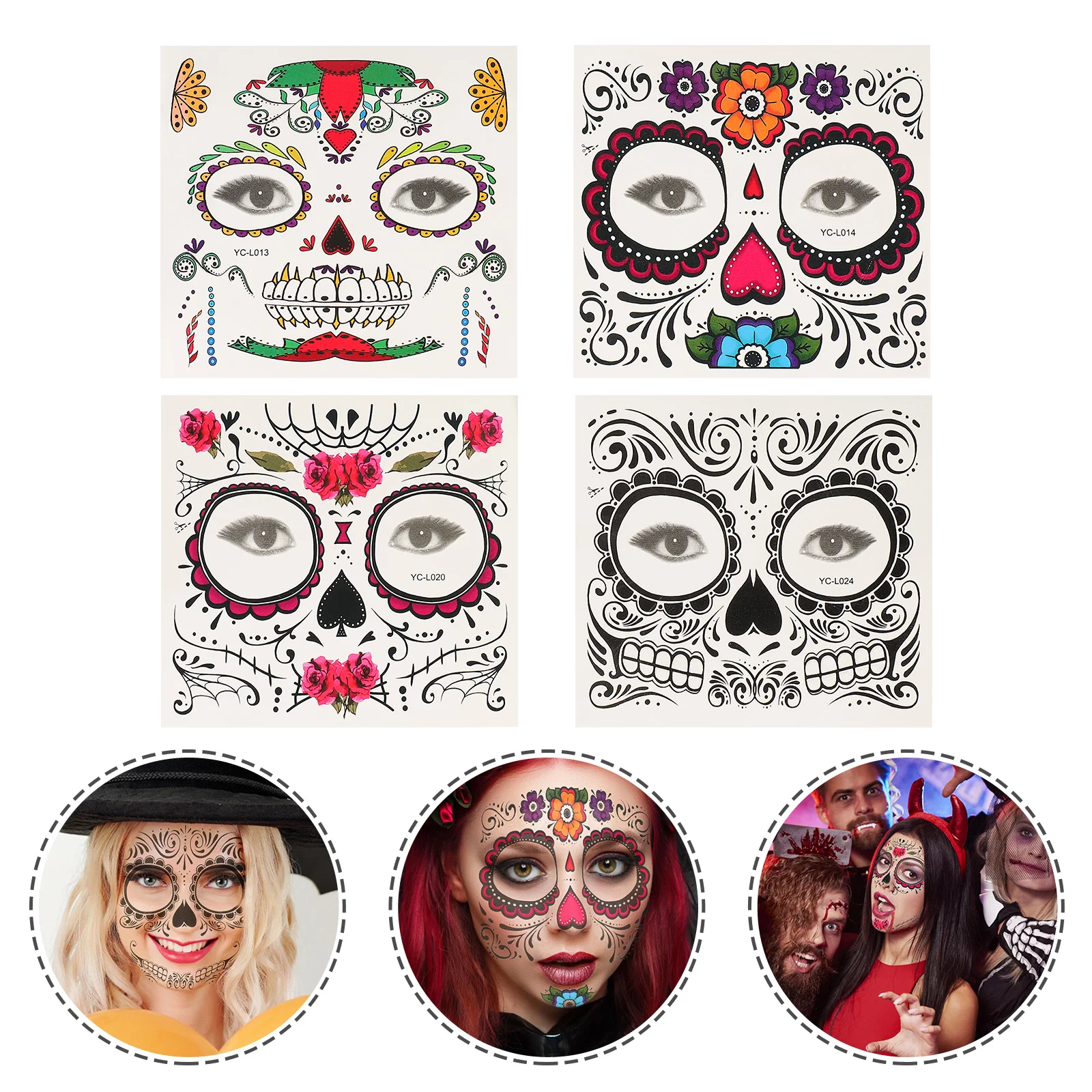 8 Sheets Skeleton Face Sticker Waterproof Decals for Carnival
8 Sheets Skeleton Face Sticker Waterproof Decals for Carnival