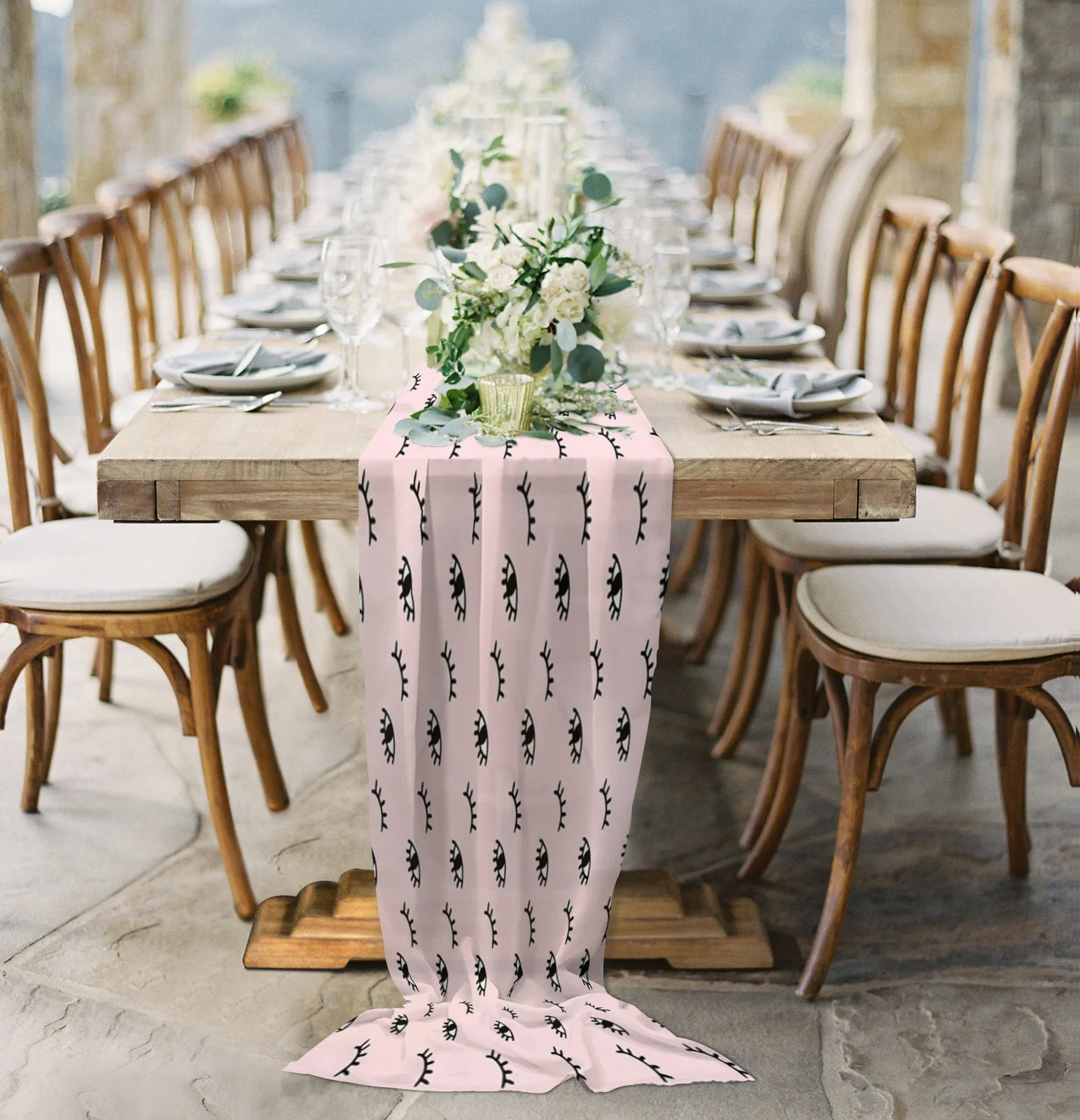 Eyelash Pink Cartoon Eye Table Runner Sheer Chiffon Luxury Boho Wedding Party Birthday Gauze Tablecloth
Eyelash Pink Cartoon Eye Table Runner Sheer Chiffon Luxury Boho Wedding Party Birthday Gauze Tablecloth