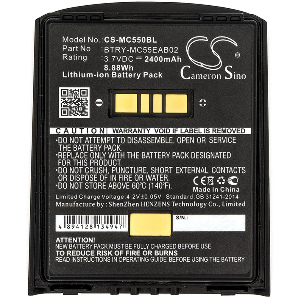 Cameron Sino 2400mA Battery for Symbol MC55,MC5574,MC5590,MC55A,MC55A0 82-111094-01,BTRY-MC55EAB02,U60493
Cameron Sino 2400mA Battery for Symbol MC55,MC5574,MC5590,MC55A,MC55A0 82-111094-01,BTRY-MC55EAB02,U60493