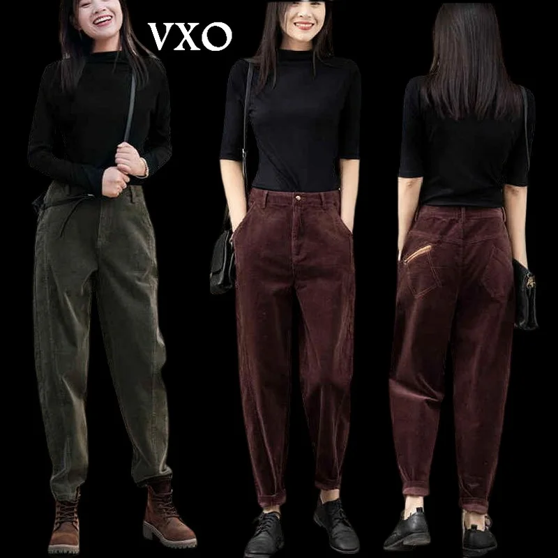 VXO Women's Corduroy Pants Winter High Waist Loose Harem Pants Casual Corduroy Thick Trousers
VXO Women's Corduroy Pants Winter High Waist Loose Harem Pants Casual Corduroy Thick Trousers