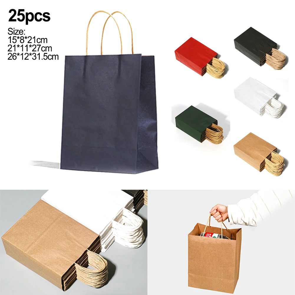 25Pcs Bulk Kraft Paper Bags Gift Shopping Carry Craft Brown Bag With Handles Gift Bag Product Package Bag Shopping Handbag
25Pcs Bulk Kraft Paper Bags Gift Shopping Carry Craft Brown Bag With Handles Gift Bag Product Package Bag Shopping Handbag