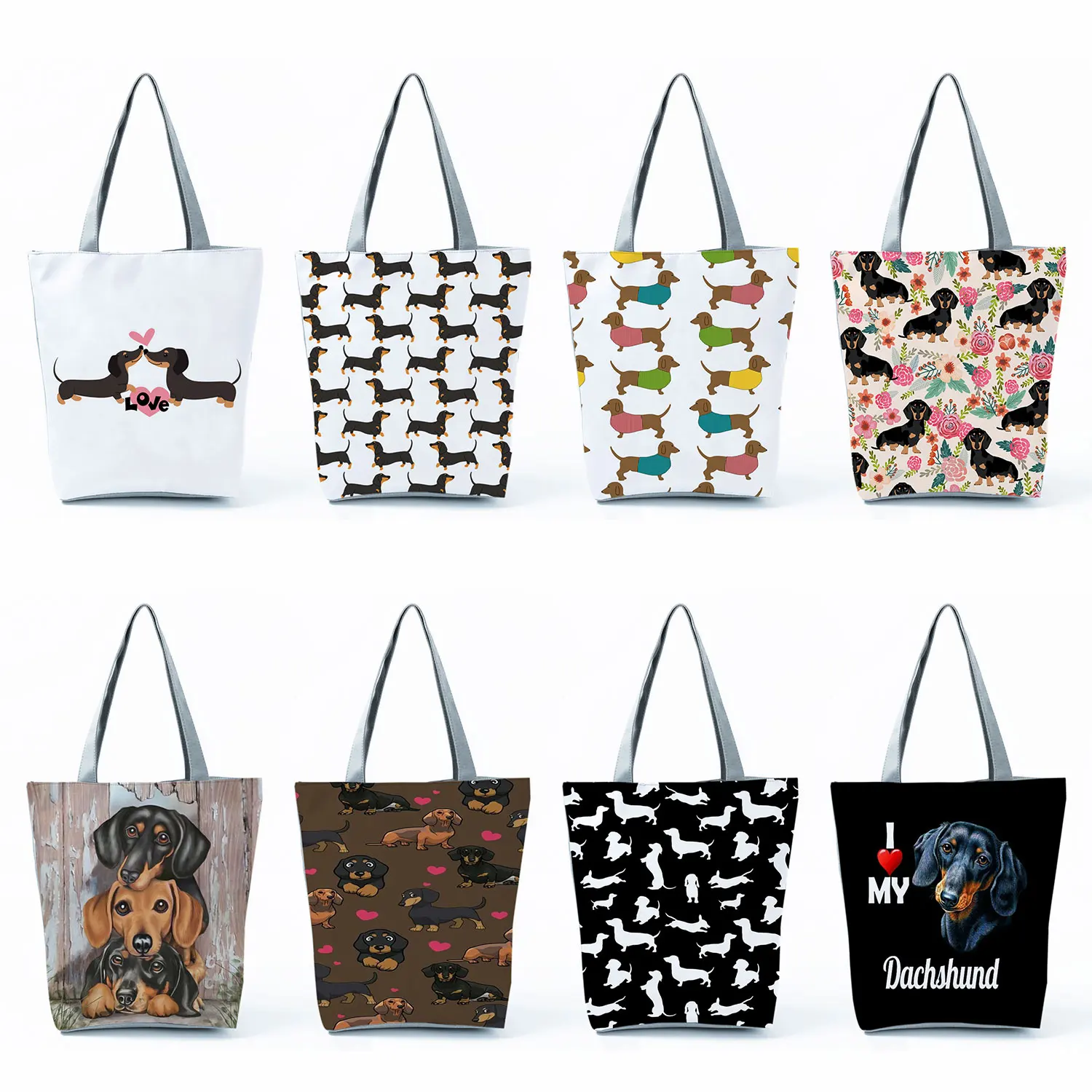 Shoulder Bags Shopping Bag Travel Large Capacity Eco Tote Sausage Dogs Printed Custom Portable Cute Animal Women's Handbags Gift
Shoulder Bags Shopping Bag Travel Large Capacity Eco Tote Sausage Dogs Printed Custom Portable Cute Animal Women's Handbags Gift