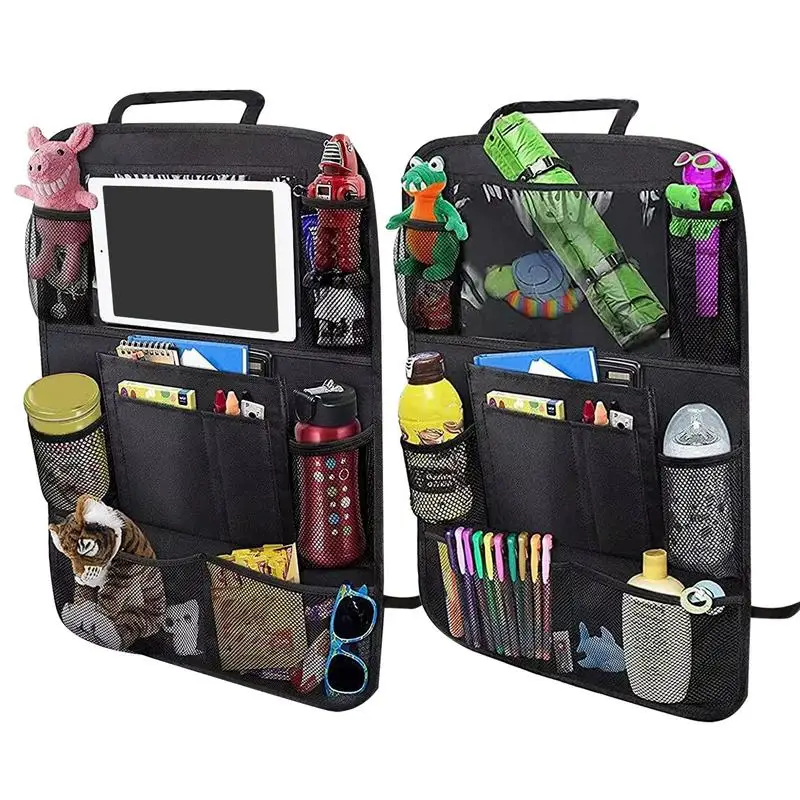 Органайзер на заднее сиденье, автомобильный органайзер для хранения, органайзер на заднее сиденье, автомобильный органайзер и хранилище с сенсорным держателем планшета, автомобильные коврики