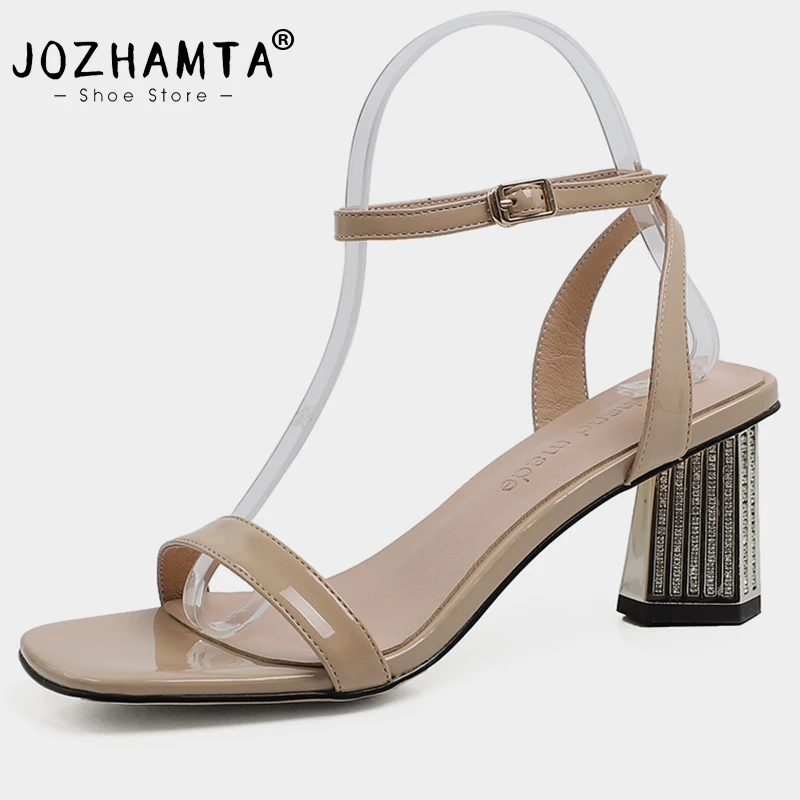 JOZHAMTA Size 34-40 Women Sandals Luxury Crystal High Heels Shoes For Women Summer 2023 Real Leather Ankle Strap Heeled Sandal
JOZHAMTA Size 34-40 Women Sandals Luxury Crystal High Heels Shoes For Women Summer 2023 Real Leather Ankle Strap Heeled Sandal