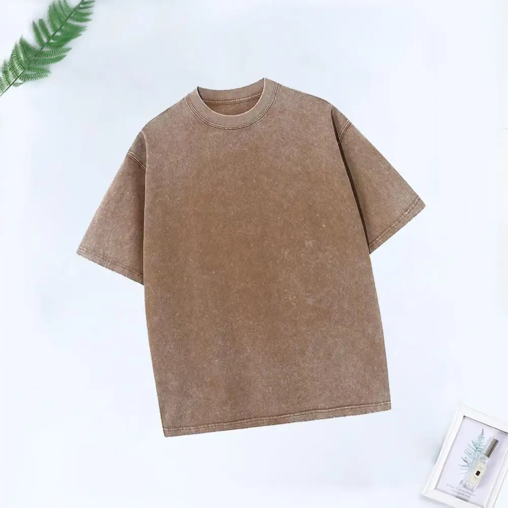 Men T-shirt Loose Fit Pullover Top Solid Color Classic Summer Distressed Vintage Casual Male T-shirt Daily Garment
Men T-shirt Loose Fit Pullover Top Solid Color Classic Summer Distressed Vintage Casual Male T-shirt Daily Garment
