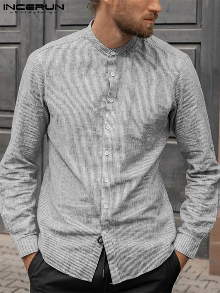 Men Striped Shirt Stand Collar Long Sleeve Streetwear Button Casual Camisa Masculina 2022 Leisure Men Clothing S-5XL INCERUN
Men Striped Shirt Stand Collar Long Sleeve Streetwear Button Casual Camisa Masculina 2022 Leisure Men Clothing S-5XL INCERUN