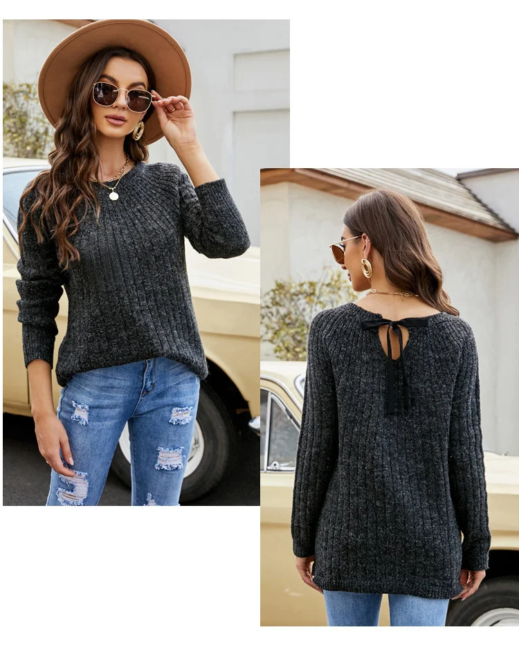 Элегантный Повседневный Женский вязаный розовый топ со шнуровкой, пуловер с длинным рукавом и круглым вырезом, свитер 2023
Элегантный Повседневный Женский вязаный розовый топ со шнуровкой, пуловер с длинным рукавом и круглым вырезом, свитер 2023