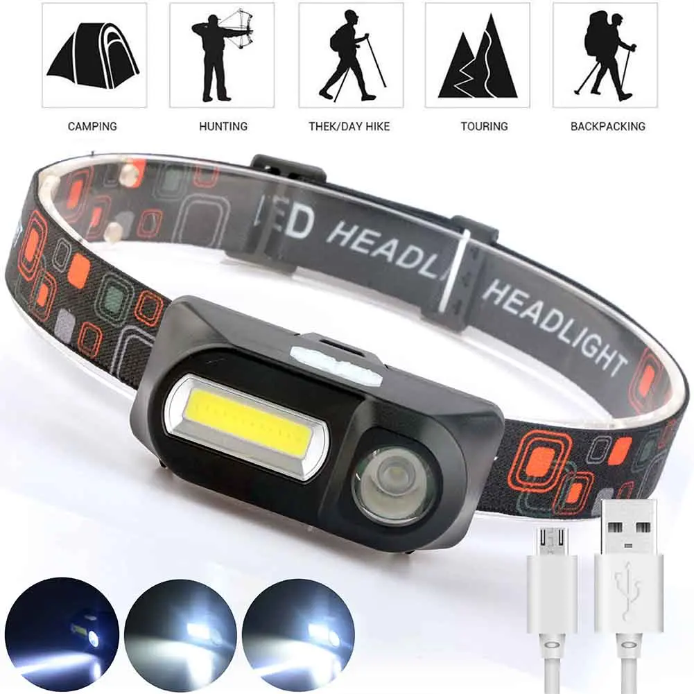 Waterproof LED Headlamp Camping Head Torch USB Rechargeable Q5 COB Headlight Adjustable Headband Work Emergency Headlight
Waterproof LED Headlamp Camping Head Torch USB Rechargeable Q5 COB Headlight Adjustable Headband Work Emergency Headlight
