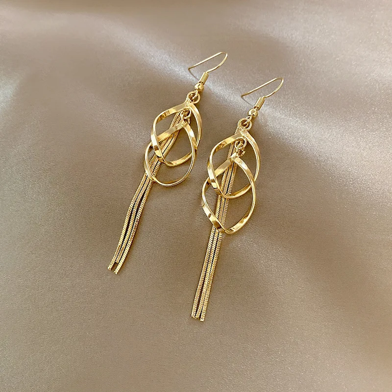 Fashion Geometric Long Tassel Earrings Femininity Versatile Earhooks Cold Wind Light Luxury Design Earrings Sterling Silver
Fashion Geometric Long Tassel Earrings Femininity Versatile Earhooks Cold Wind Light Luxury Design Earrings Sterling Silver