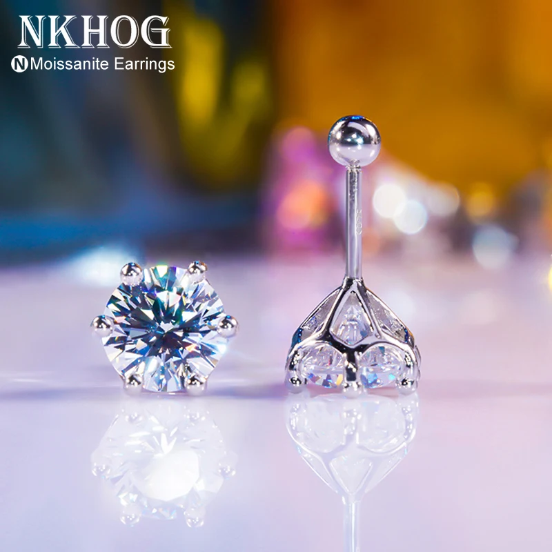 NKHOG Real 2 Carat 8mm Moissanite Stud Earrings For Women Screw Thread Ear Studs Sterling Silver 925 Jewelry Pass Diamond Test
NKHOG Real 2 Carat 8mm Moissanite Stud Earrings For Women Screw Thread Ear Studs Sterling Silver 925 Jewelry Pass Diamond Test