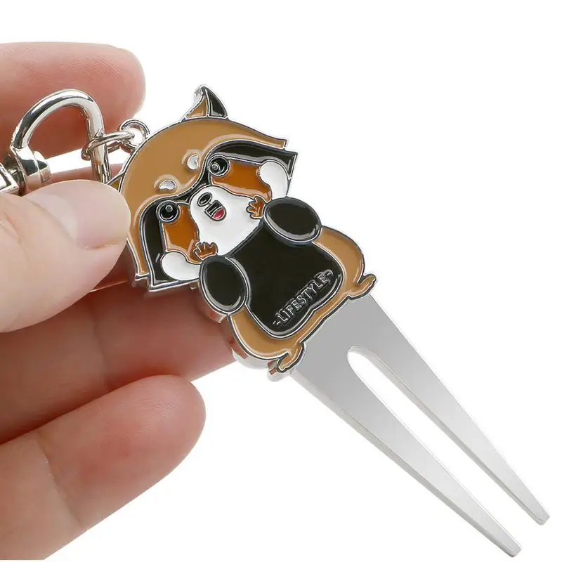 Fox Pattern Golf Putting Green Divot Repair Tool With Keychain, Portable Hanging On Waistband, Golf club head cleaning tool
Fox Pattern Golf Putting Green Divot Repair Tool With Keychain, Portable Hanging On Waistband, Golf club head cleaning tool