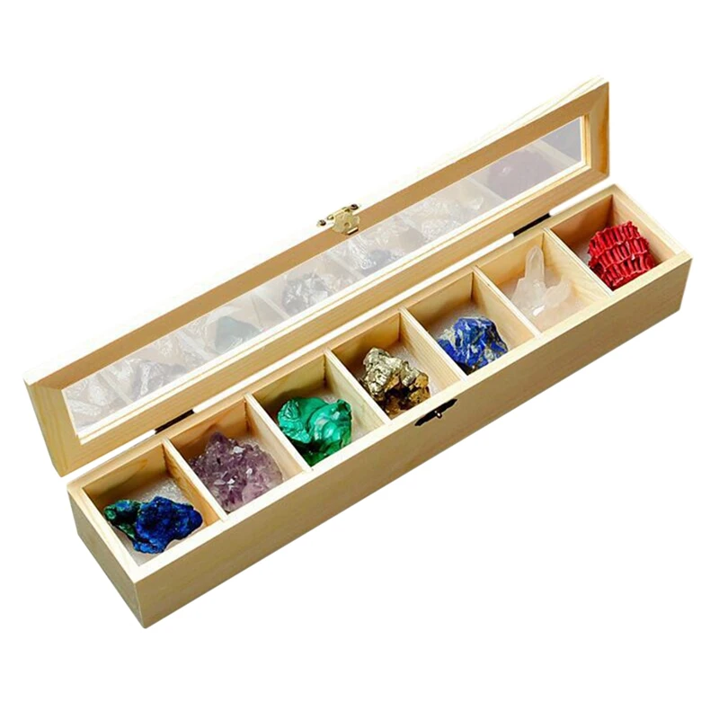 7Pcs Natural Crystal Ore Specimen Wooden Gift Box Set Agate Gemstone Beads Seven Chakras Of Raw Ore Energy Healing Stone
7Pcs Natural Crystal Ore Specimen Wooden Gift Box Set Agate Gemstone Beads Seven Chakras Of Raw Ore Energy Healing Stone
