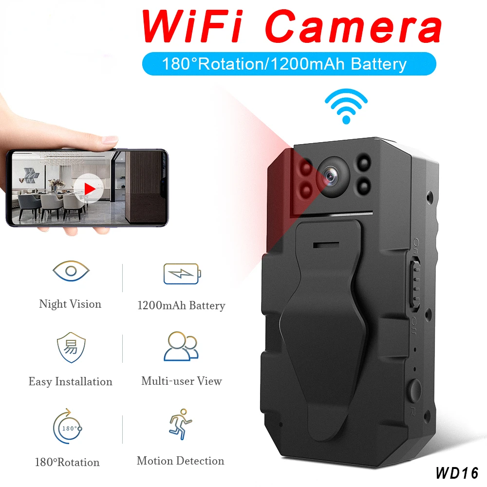 WD16 Wi-Fi мини-камера 4K портативная камера для тела видеорегистратор ночного видения Спортивная DV небольшая видеокамера няня камера с вращени...
WD16 Wi-Fi мини-камера 4K портативная камера для тела видеорегистратор ночного видения Спортивная DV небольшая видеокамера няня камера с вращени...