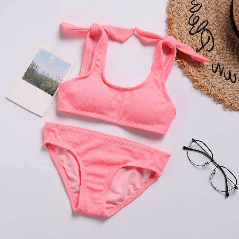 2022 New Suspenders Bikini Suit Two-pieces Set Fashion Solid Color Swimsuits Girls Summer Beach Wear Children Bathing Suit
2022 New Suspenders Bikini Suit Two-pieces Set Fashion Solid Color Swimsuits Girls Summer Beach Wear Children Bathing Suit