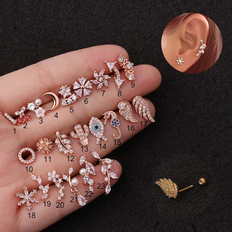 1PcS Flower Piercing Stud Earring For Women Stainless Steel Mini Zircon Cartilage Piercing Earrings Accessories Jewelry
1PcS Flower Piercing Stud Earring For Women Stainless Steel Mini Zircon Cartilage Piercing Earrings Accessories Jewelry
