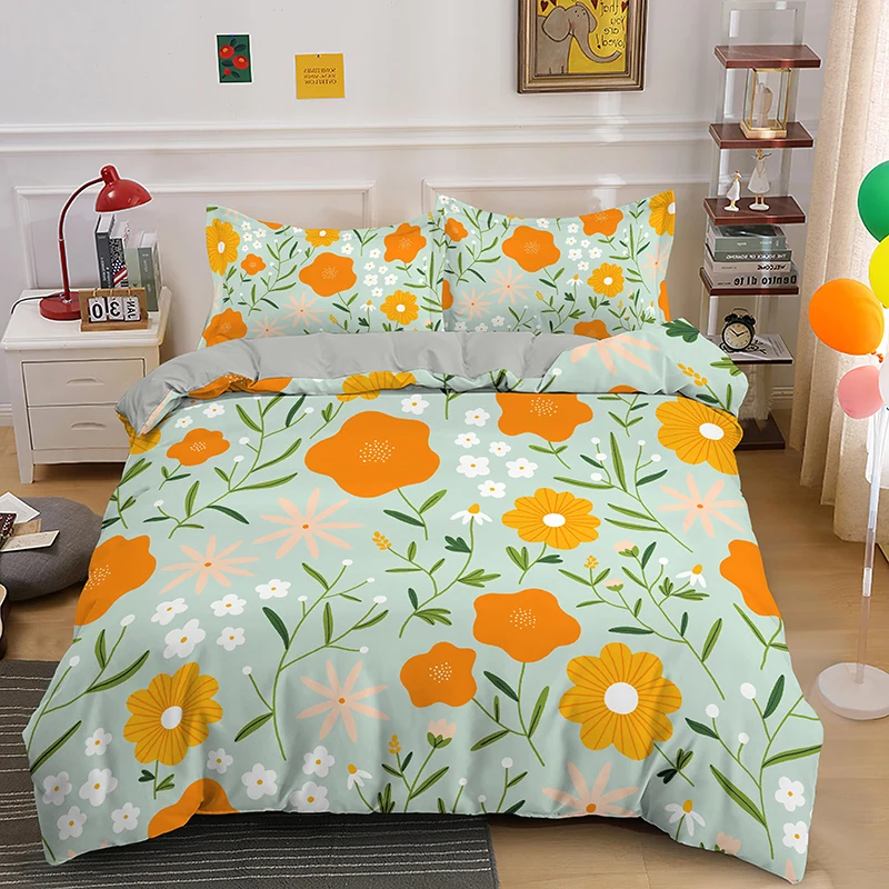 Polyester Bedding Set Flowers Printed Soft Duvet Cover Set Pillowcase Home Textiles 2/3pcs Bed Linen King Queen Size Duvet Cover
Polyester Bedding Set Flowers Printed Soft Duvet Cover Set Pillowcase Home Textiles 2/3pcs Bed Linen King Queen Size Duvet Cover