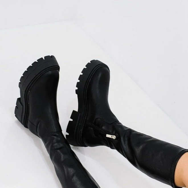 INS Hot Sale Women Boots Slip on Solid Chunky Heel Platform Women's Boots Knee High Casual Quality Women Shoes Botas De Mujer
INS Hot Sale Women Boots Slip on Solid Chunky Heel Platform Women's Boots Knee High Casual Quality Women Shoes Botas De Mujer