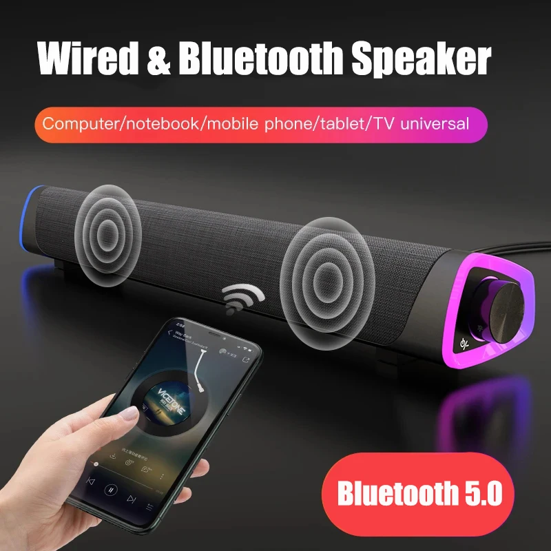 3D объемная звуковая панель Bluetooth 5.0, проводные компьютерные колонки, стерео сабвуфер, звуковая панель для ноутбука, ПК, театра, ТВ, Aux 3,5 мм
3D объемная звуковая панель Bluetooth 5.0, проводные компьютерные колонки, стерео сабвуфер, звуковая панель для ноутбука, ПК, театра, ТВ, Aux 3,5 мм