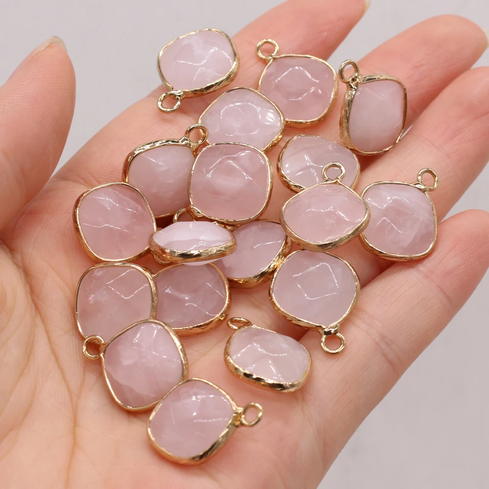 Natural Stone Rose Quartz Irregular Round Gold-plated Faceted Pendant For Jewelry Making DIY Necklaces Earrings Accessories Gift
Natural Stone Rose Quartz Irregular Round Gold-plated Faceted Pendant For Jewelry Making DIY Necklaces Earrings Accessories Gift