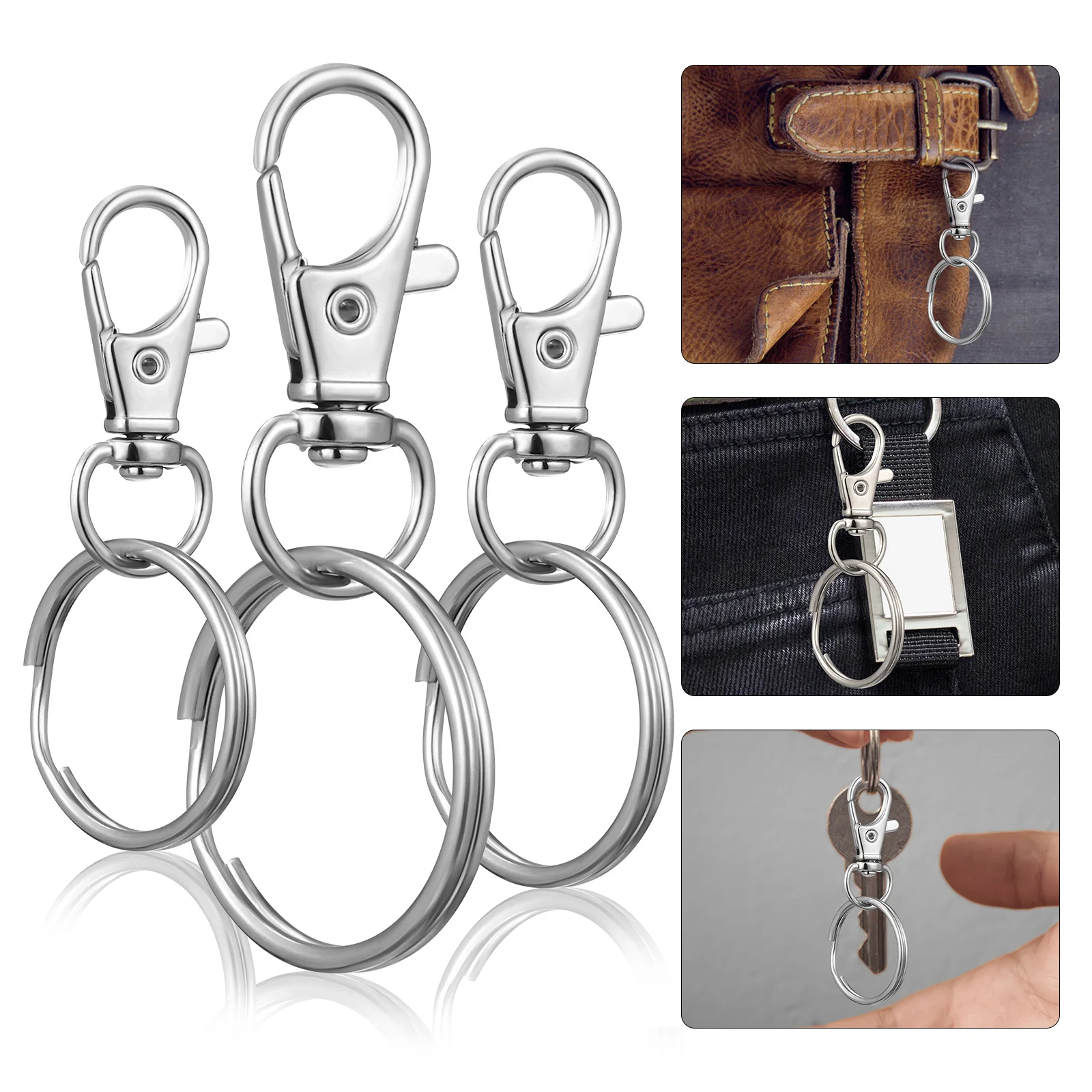 Key Rings Ring Hooks Keyring Clip Swivel Lobster Clips Duty Hook Heavy Snap Clasps Metal Lanyard Crafts Chain Stainless Steel
Key Rings Ring Hooks Keyring Clip Swivel Lobster Clips Duty Hook Heavy Snap Clasps Metal Lanyard Crafts Chain Stainless Steel