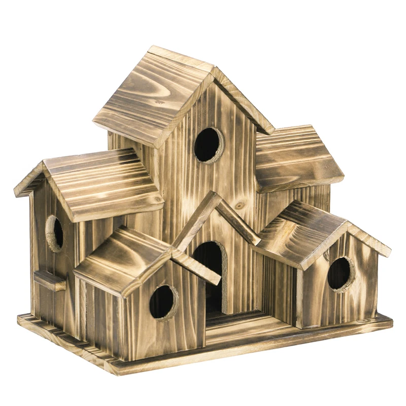 Wooden Bird House Decoration 6 Hole Handmade Natural Bird House for Outside Backyard Courtyard Patio Decor
Wooden Bird House Decoration 6 Hole Handmade Natural Bird House for Outside Backyard Courtyard Patio Decor