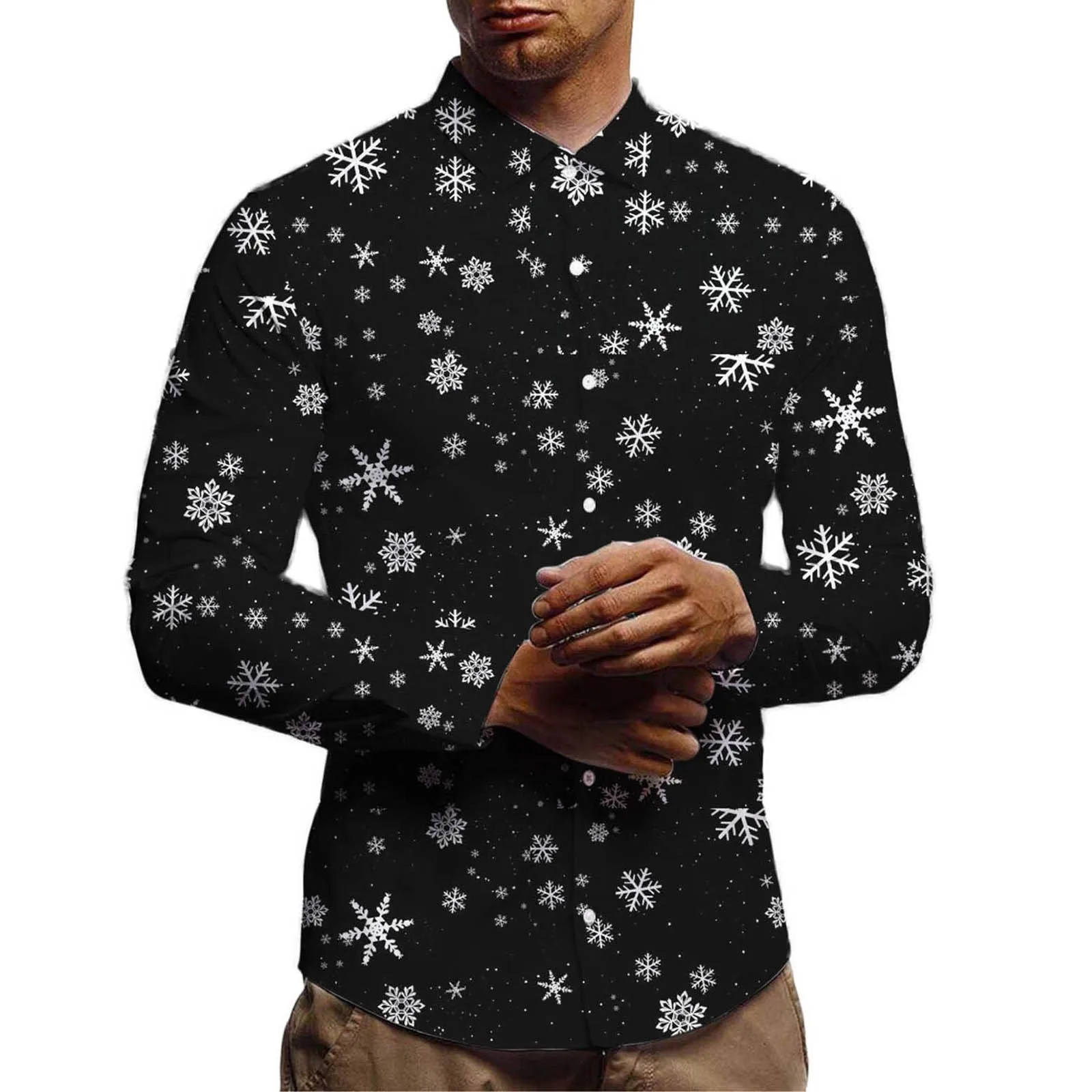 Winter Men's Printed Christmas Long Sleeve Top Shirts Casual Autumn Fashion Blouse Men Shirts Short Sleeve Western
Winter Men's Printed Christmas Long Sleeve Top Shirts Casual Autumn Fashion Blouse Men Shirts Short Sleeve Western