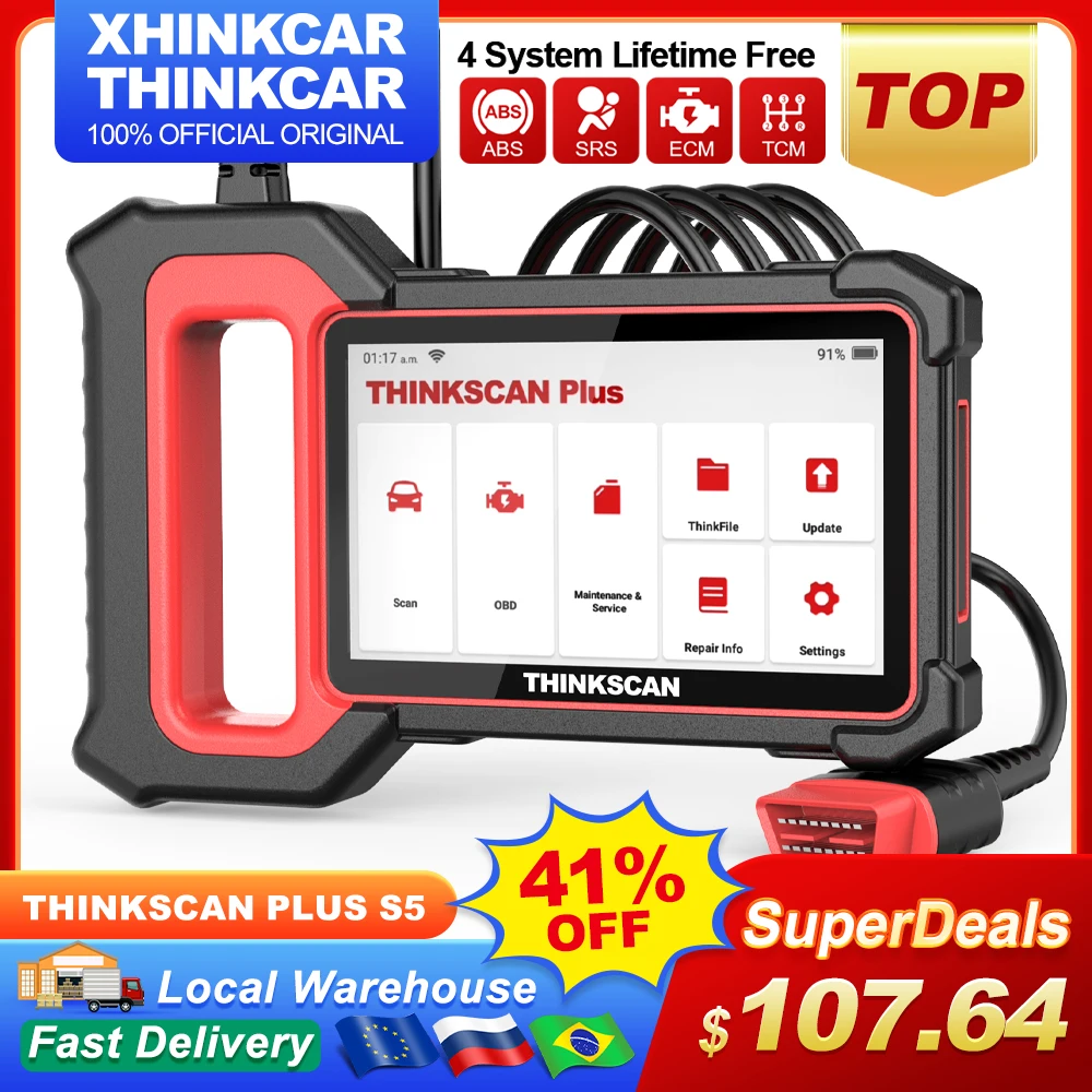 THINKCAR Thinkscan Plus S5 Auto OBD2 Scanner Engine ABS SRS TCM System Diagnosis Code Reader Diagnostic Scan Tool Car Scanner
THINKCAR Thinkscan Plus S5 Auto OBD2 Scanner Engine ABS SRS TCM System Diagnosis Code Reader Diagnostic Scan Tool Car Scanner