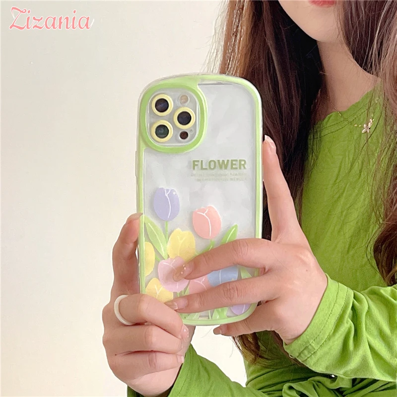 Fashion Emerald Green Tulip Flowers Transparent Phone Case For iPhone 13 12 11 Pro XS Max X XR Shockproof Cover Cute Gift New
Fashion Emerald Green Tulip Flowers Transparent Phone Case For iPhone 13 12 11 Pro XS Max X XR Shockproof Cover Cute Gift New