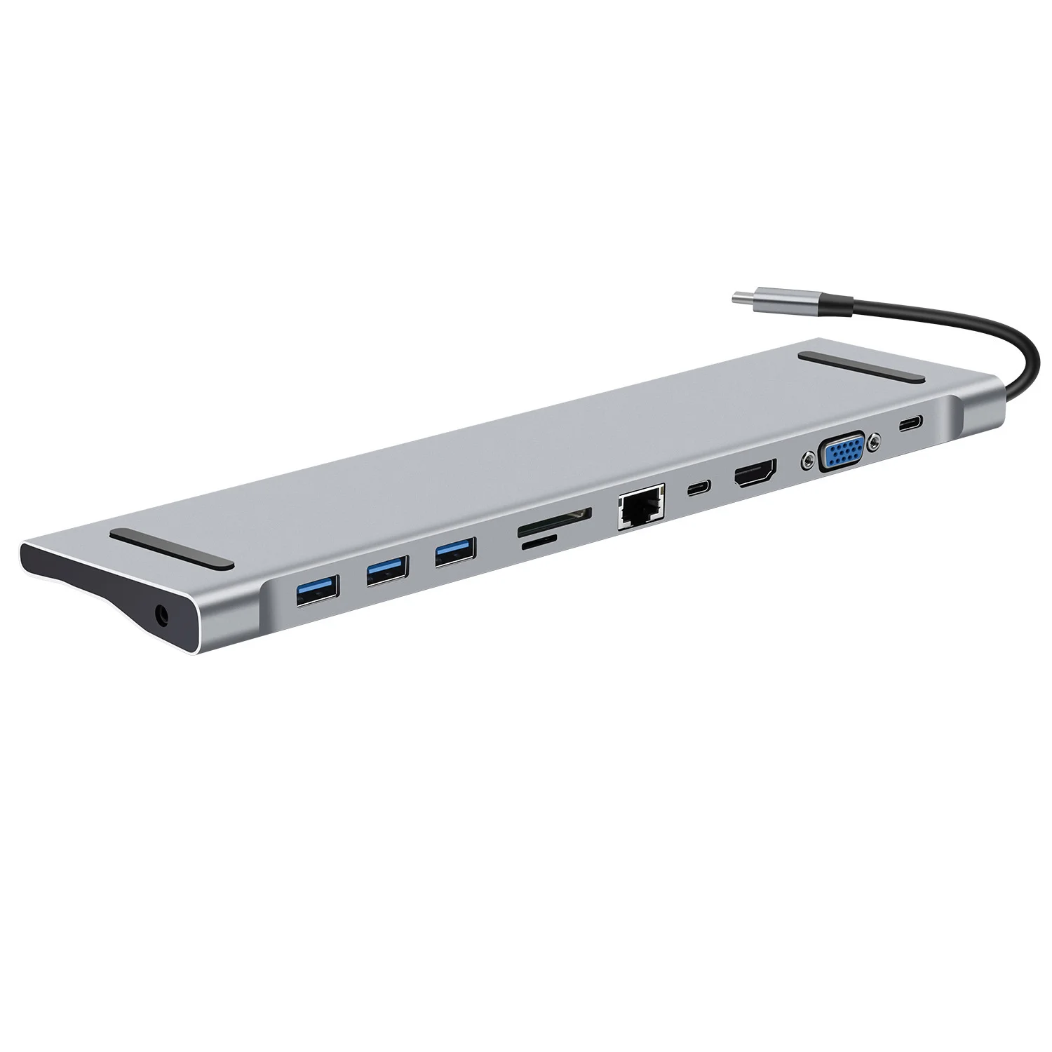 11 in 1 expansion dock type-C to HDMI VGA RJ45 gigabit network port usb3 0 * 3 HD hub 
11 in 1 expansion dock type-C to HDMI VGA RJ45 gigabit network port usb3 0 * 3 HD hub