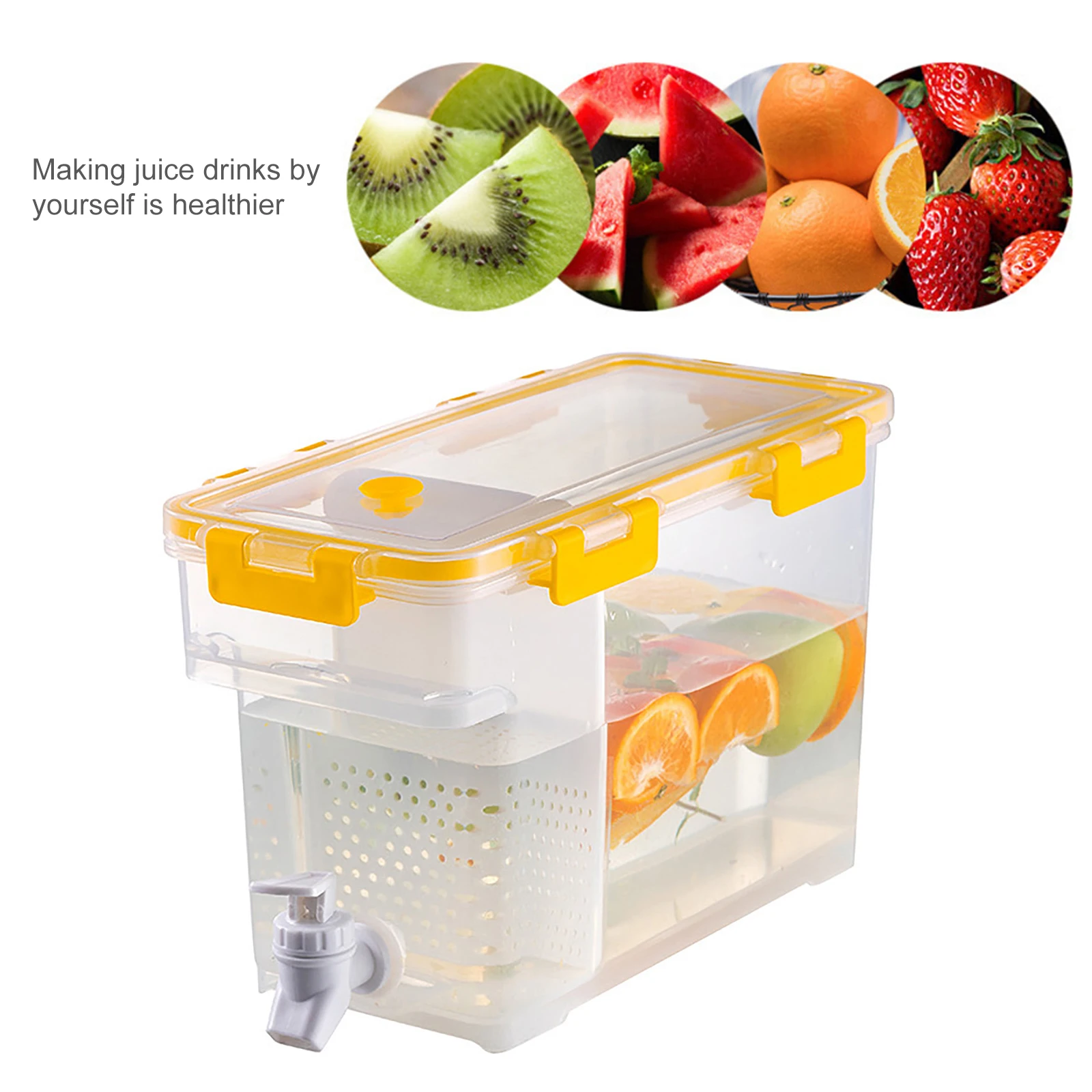 3.5L Jug Cold Water Container Bottle With Tap Dispenser Kettle Lemonade Fruit Teapot For Beverage Cold Water Jug Cold Kettle
3.5L Jug Cold Water Container Bottle With Tap Dispenser Kettle Lemonade Fruit Teapot For Beverage Cold Water Jug Cold Kettle