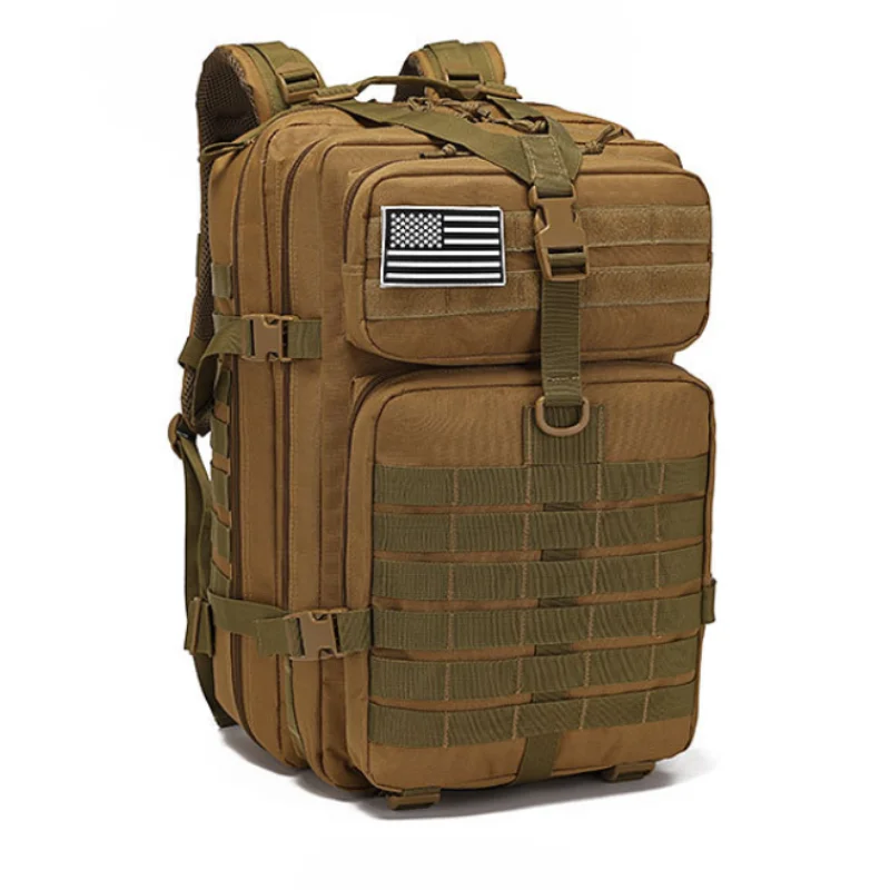 

45L Large Molle 3 Day Assault Pack Military Tactical Army Backpack Bug Out Bag Camping Rucksack Daypack For Men Tan High Quality
