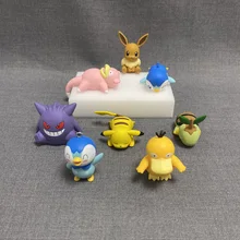 Pokemon Gengar Pikachu Slowpoke Chimchar Pachirisu Turtwig Figures Anime Peripheral Collection Model Toys