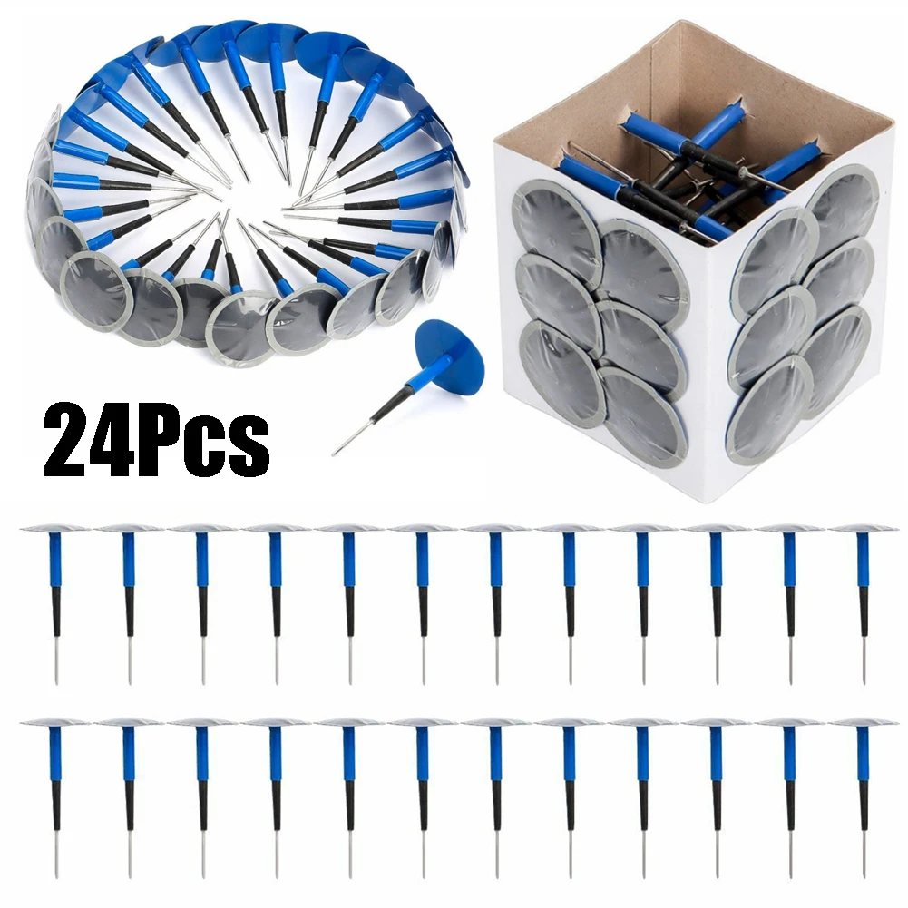 24pcs Natural Rubber+Metal Tyre Plug Patch Perfect For Tire Repair Mushrooms Nails Films Auxiliary Tool High Hardness 36x4mm
24pcs Natural Rubber+Metal Tyre Plug Patch Perfect For Tire Repair Mushrooms Nails Films Auxiliary Tool High Hardness 36x4mm