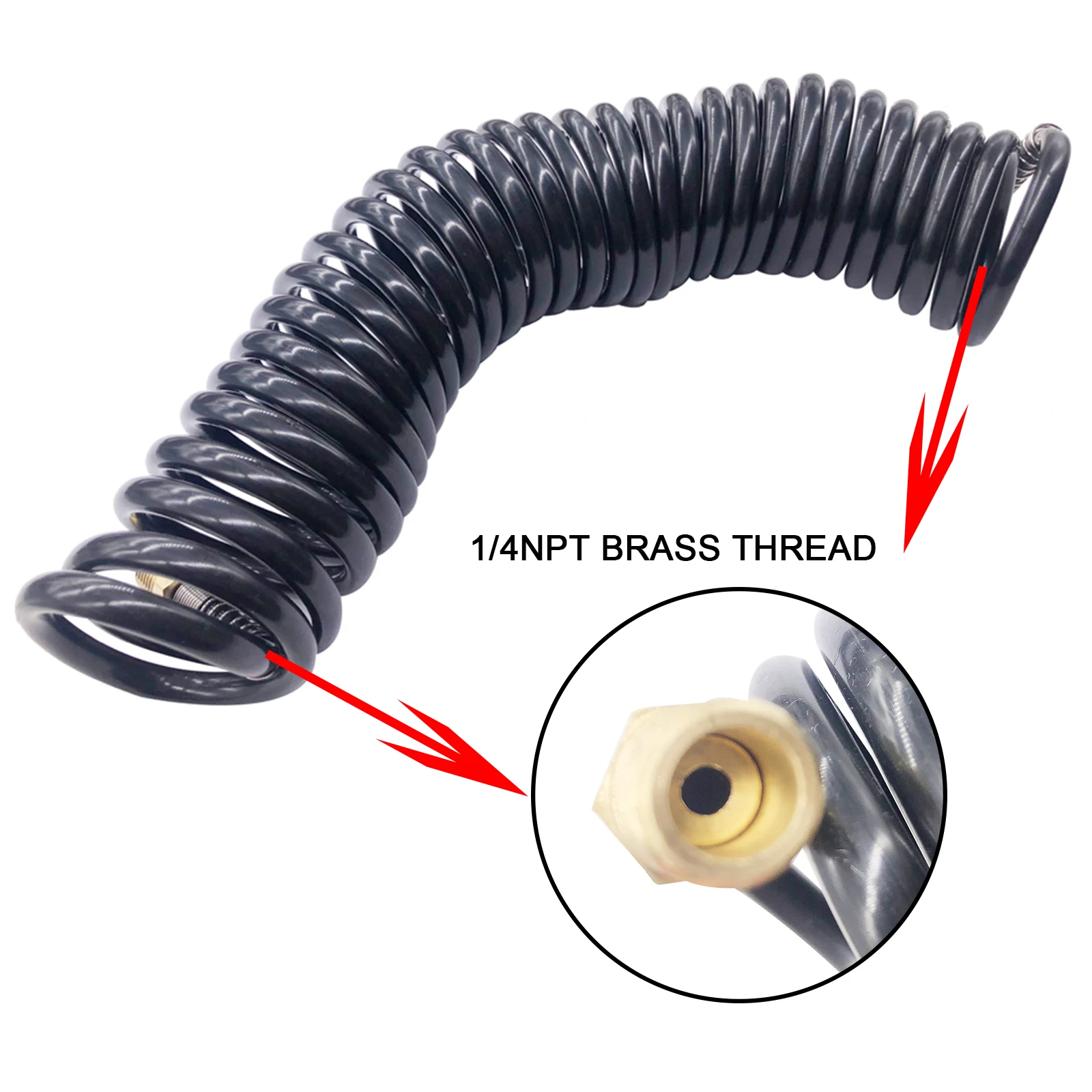 ATsafepro Coil Air Pump Hose PE Spring Tube Pneumatic Tool 1/4NPT 6M Flexible Pipe All Brass Thread 
ATsafepro Coil Air Pump Hose PE Spring Tube Pneumatic Tool 1/4NPT 6M Flexible Pipe All Brass Thread