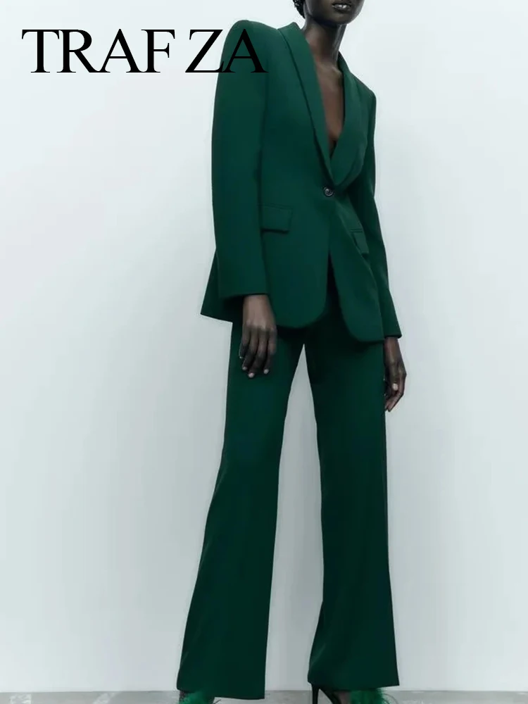 TRAF ZA Blazer Solid Commuter Simple Single Button Long Sleeve Suit Collar Top + Trousers Temperament Trend Wide Leg Pants
TRAF ZA Blazer Solid Commuter Simple Single Button Long Sleeve Suit Collar Top + Trousers Temperament Trend Wide Leg Pants