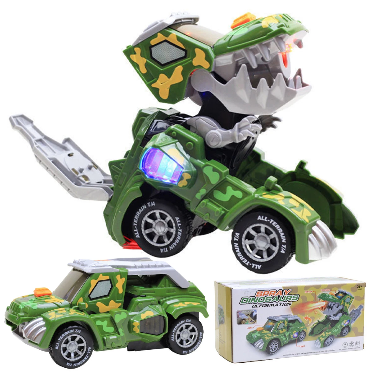 Transforming Dinosaur Car Toys with Light and Music Electronic Spray Dinosaur Toys for 3+ Years Old Kids
Transforming Dinosaur Car Toys with Light and Music Electronic Spray Dinosaur Toys for 3+ Years Old Kids