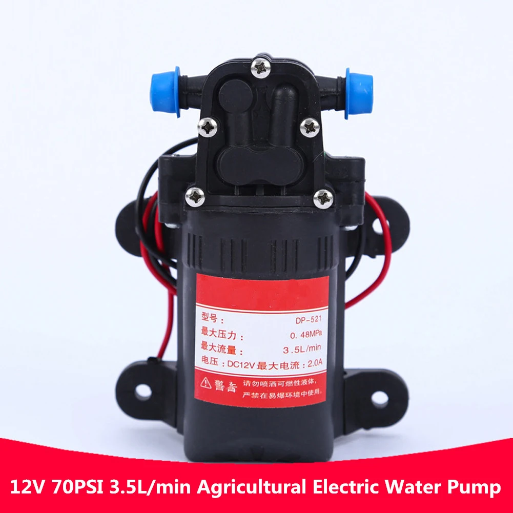 DP-521 12V 70PSI 3.5L/min Agricultural Electric Water Pump 0.48Mpa Micro High Pressure Diaphragm Water Spray Car Wash Pump
DP-521 12V 70PSI 3.5L/min Agricultural Electric Water Pump 0.48Mpa Micro High Pressure Diaphragm Water Spray Car Wash Pump