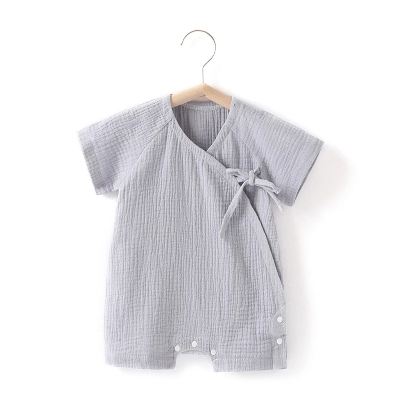 N80C Newborn Romper for Baby Boys Girl Short Sleeve Jumpsuit Hip Wrap Muslin Coveralls One-piece Bodysuit for 0-12M Infants
N80C Newborn Romper for Baby Boys Girl Short Sleeve Jumpsuit Hip Wrap Muslin Coveralls One-piece Bodysuit for 0-12M Infants