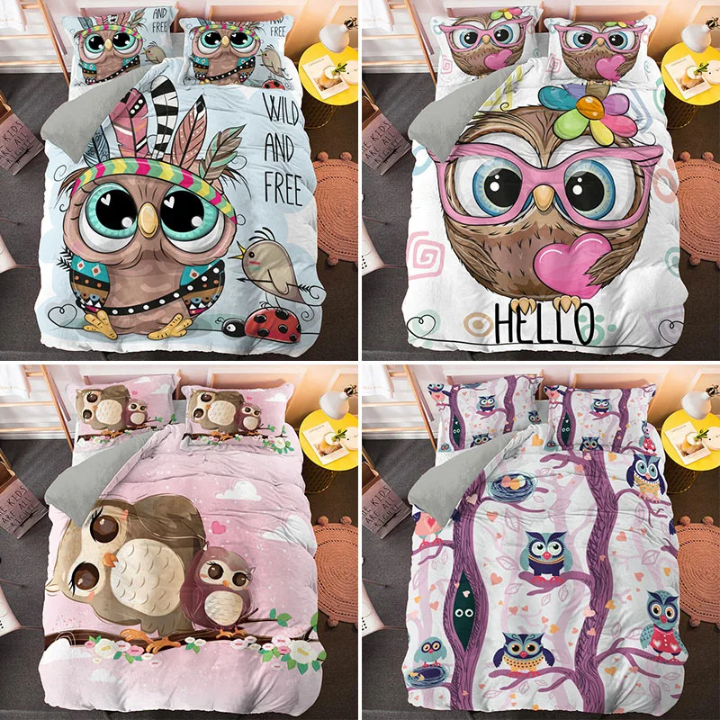 Cartoon Pink Owl Bedding Set For Girl Kids Teenager Cute Duvet Cover Sets Twin Full Queen King Size Bed Linen Bedclothes
Cartoon Pink Owl Bedding Set For Girl Kids Teenager Cute Duvet Cover Sets Twin Full Queen King Size Bed Linen Bedclothes